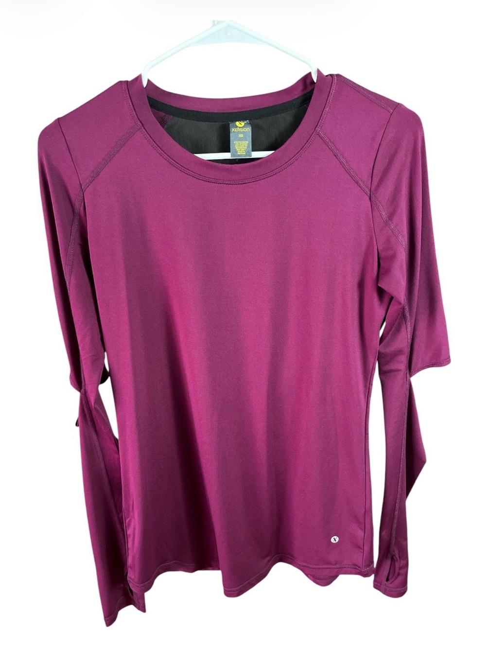 Xersion Plum Long Sleeve Quick Dry Workout Running Top Size XS Thumbholes